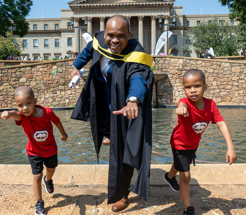 Oliver Niewenhuys, a Wits employee and a former call centre agent passed his studies with distinction (cum laude)